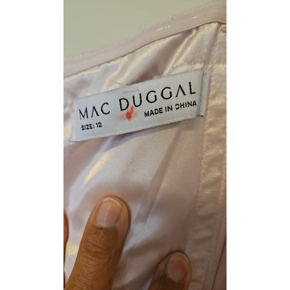 Mac Duggal Beaded High-Low Tiered Chiffon Gown Pink - Picture 5 of 6